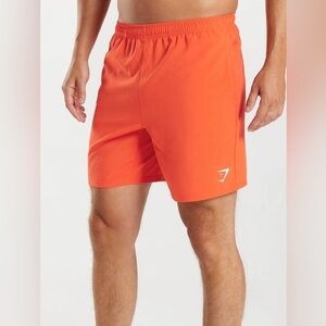 Gymshark orange ARRIVAL 7" SHORTS